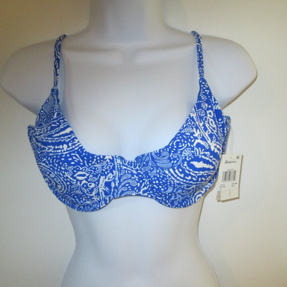 Raisins Juniors' Vibras Paisley Scoop-Neck Bra Bikini Top NWT Sz XL - Picture 3 of 9